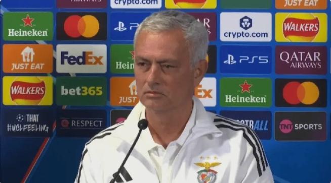 穆里尼奥:本菲卡至始至终完全掌控比赛,这是一场当之无愧的胜利